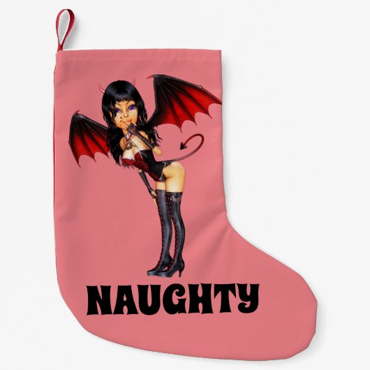 NAUGHTY DEVIL GIRL CHRISTMAS STRUMPF KLEINER WEIHNACHTSSTRUMPF (Vorderseite)