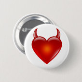 Naughty Devil Heart mit Hörnern Button (Vorne & Hinten)