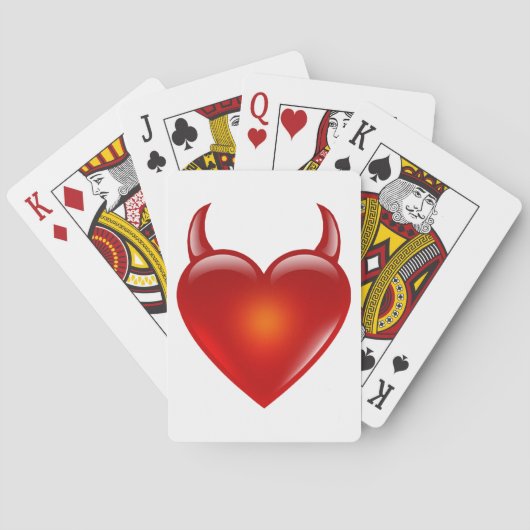 Naughty Devil Heart mit Hörnern Spielkarten (Rückseite)