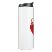 Naughty Devil Herz mit Hörnern Wasserflasche Thermosbecher (Nach links gedreht)