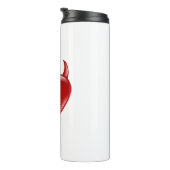 Naughty Devil Herz mit Hörnern Wasserflasche Thermosbecher (Nach rechts gedreht)