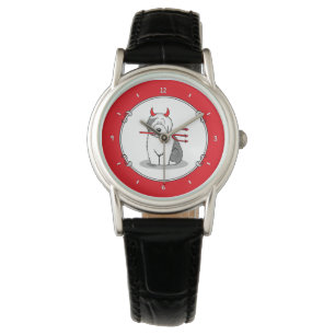 Naughty Devil Old English Sheepdog (Gray 1) Armbanduhr