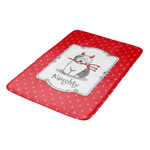 Naughty Devil Old English Sheepdog (Gray 1) Badematte