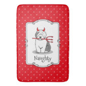 Naughty Devil Old English Sheepdog (Gray 1) Badematte (Vorderseite Vertikal)