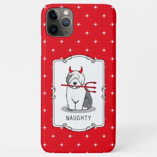 Naughty Devil Old English Sheepdog (Gray 1) Case-Mate iPhone Hülle (Rückseite)