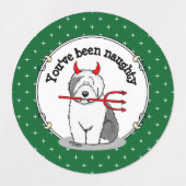 Naughty Devil Old English Sheepdog (Gray 1) Etiketten (Design 1)