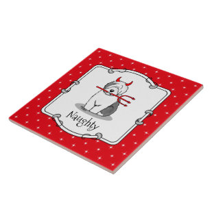 Naughty Devil Old English Sheepdog (Gray 1) Fliese