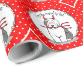 Naughty Devil Old English Sheepdog (Gray 1) Geschenkpapier (Rolleneckpunkt)