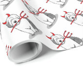 Naughty Devil Old English Sheepdog (Gray 1) Geschenkpapier (Rolleneckpunkt)