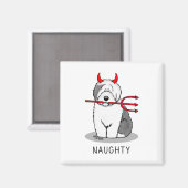 Naughty Devil Old English Sheepdog (Gray 1) Magnet (Vorderseite/Rückseite)