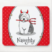 Naughty Devil Old English Sheepdog (Gray 1) Mousepad (Vorne)