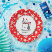 Naughty Devil Old English Sheepdog (Gray 1) Pappteller (Party)