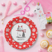 Naughty Devil Old English Sheepdog (Gray 1) Pappteller (Party)