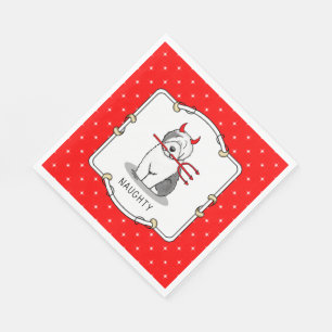 Naughty Devil Old English Sheepdog (Gray 1) Serviette