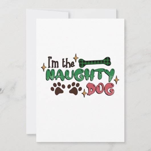 Naughty Dog Christmas Dankeskarte (Vorderseite)