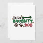 Naughty Dog Christmas Dankeskarte (Vorne/Hinten)