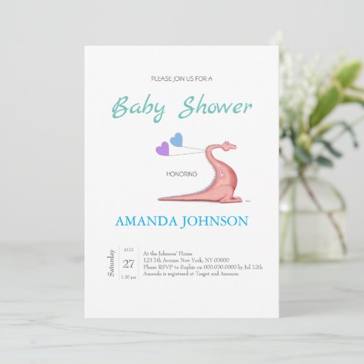 Naughty Dragon Einladung (Stehend Vorderseite)