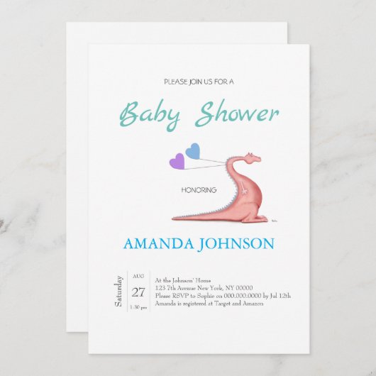 Naughty Dragon Einladung (Vorne/Hinten)