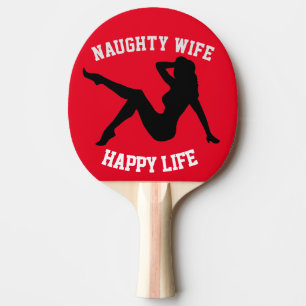 NAUGHTY EHEFRAU Ping Pong Paddle für Weihnachten Tischtennis Schläger