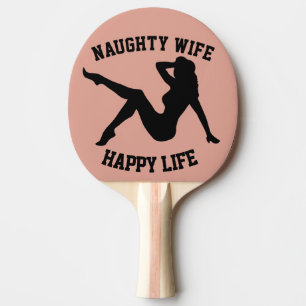 NAUGHTY EHEFRAU PINK Ping Pong Paddles Tischtennis Schläger