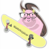 Naughty Eichhörnchen #108 Skateboarding Aufkleber (Vorderseite)