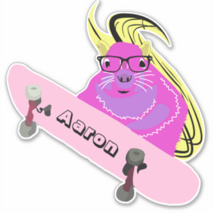 Naughty Eichhörnchen #116 Skateboarding Aufkleber