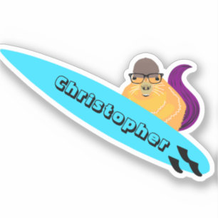 Naughty Eichhörnchen #123 Surfen Aufkleber