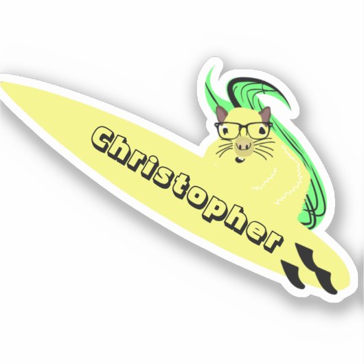 Naughty Eichhörnchen #129 Surfen Aufkleber (Vorderseite)