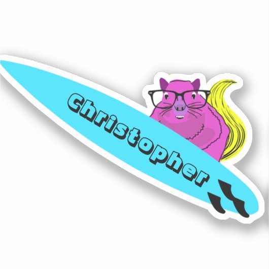 Naughty Eichhörnchen #151 Surfen Aufkleber (Vorderseite)