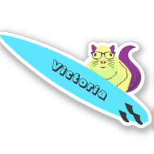 Naughty Eichhörnchen #1687 Surfen Aufkleber