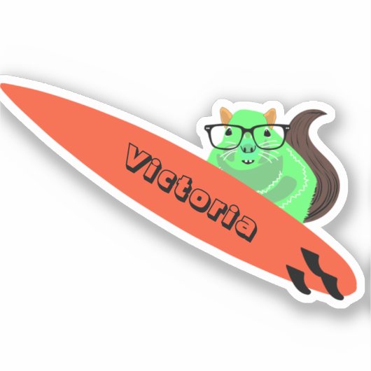 Naughty Eichhörnchen #1688 Surfen Aufkleber (Vorderseite)