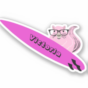 Naughty Eichhörnchen #1828 Surfen Aufkleber