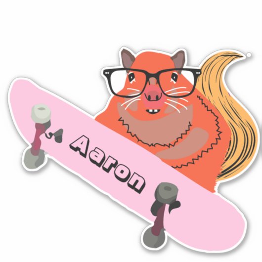 Naughty Eichhörnchen #183 Skateboarding Aufkleber (Vorderseite)