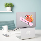 Naughty Eichhörnchen #183 Skateboarding Aufkleber (Laptop auf Schreibtisch)