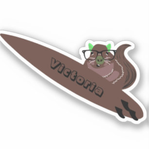 Naughty Eichhörnchen #1951 Surfen Aufkleber