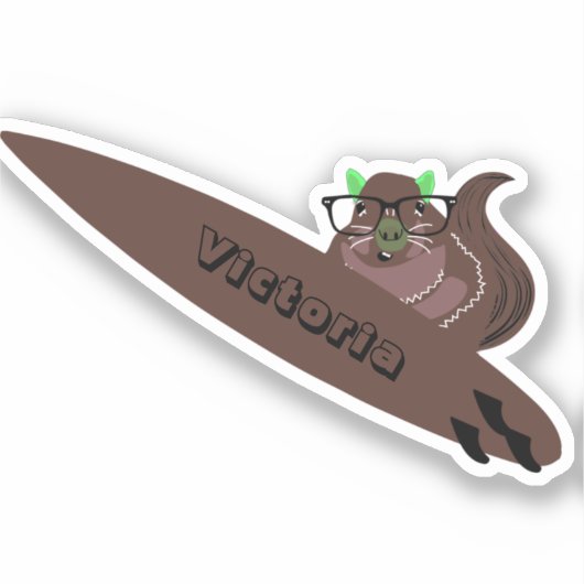 Naughty Eichhörnchen #1951 Surfen Aufkleber (Vorderseite)