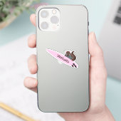 Naughty Eichhörnchen #2095 Surfen Aufkleber (Telefon)