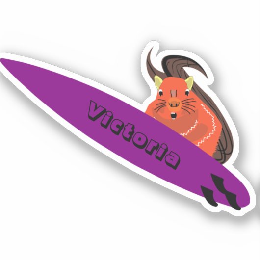 Naughty Eichhörnchen #2143 Surfen Aufkleber (Vorderseite)