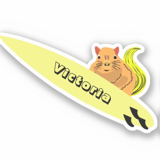 Naughty Eichhörnchen #2176 Surfen Aufkleber (Vorderseite)