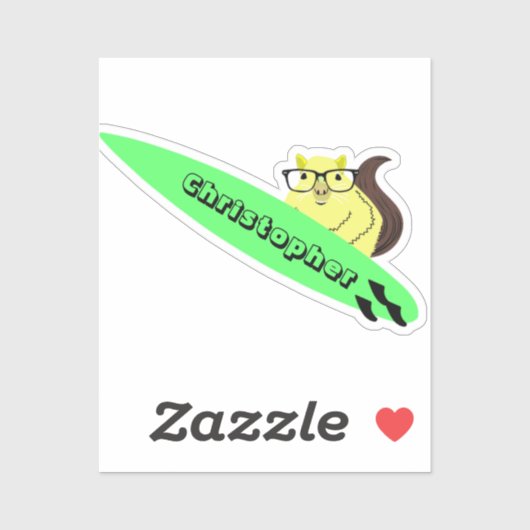 Naughty Eichhörnchen #219 Surfen Aufkleber (Blatt)