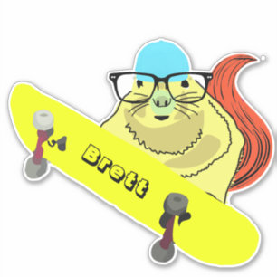 Naughty Eichhörnchen #295 Brett Skateboarding Aufkleber