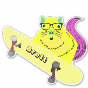 Naughty Eichhörnchen #312 Brett Skateboarding Aufkleber