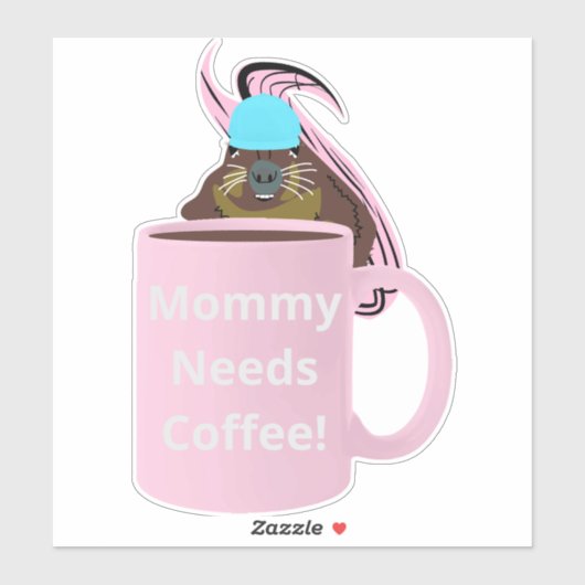 Naughty Eichhörnchen #342 Coffee Cup Aufkleber (Blatt)