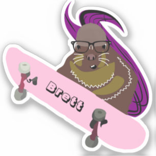 Naughty Eichhörnchen #375 Brett Skateboarding Aufkleber