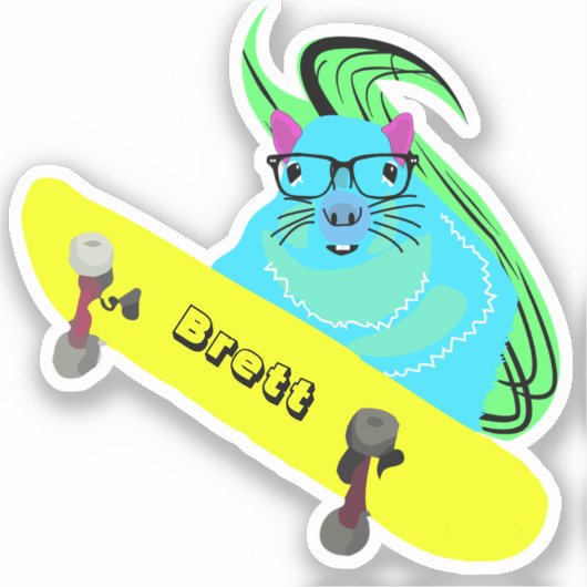Naughty Eichhörnchen #424 Brett Skateboarding Aufkleber (Vorderseite)