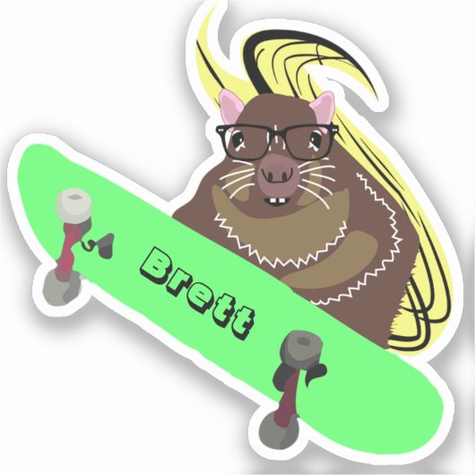 Naughty Eichhörnchen #447 Brett Skateboarding Aufkleber (Vorderseite)