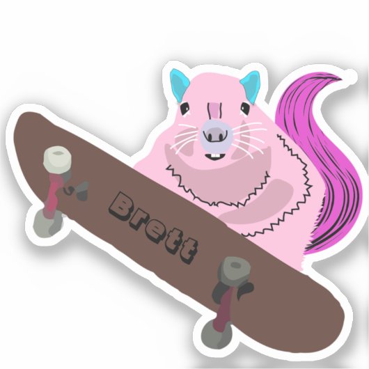 Naughty Eichhörnchen #503 Brett Skateboarding Aufkleber (Vorderseite)