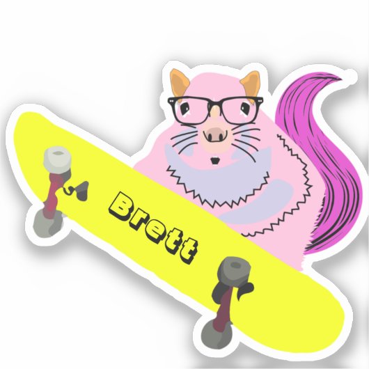Naughty Eichhörnchen #520 Brett Skateboarding Aufkleber (Vorderseite)