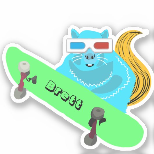 Naughty Eichhörnchen #560 Brett Skateboarding Aufkleber (Vorderseite)