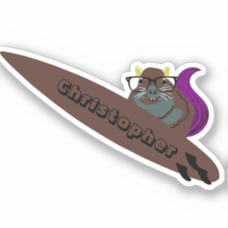 Naughty Eichhörnchen #609 Surfen Aufkleber